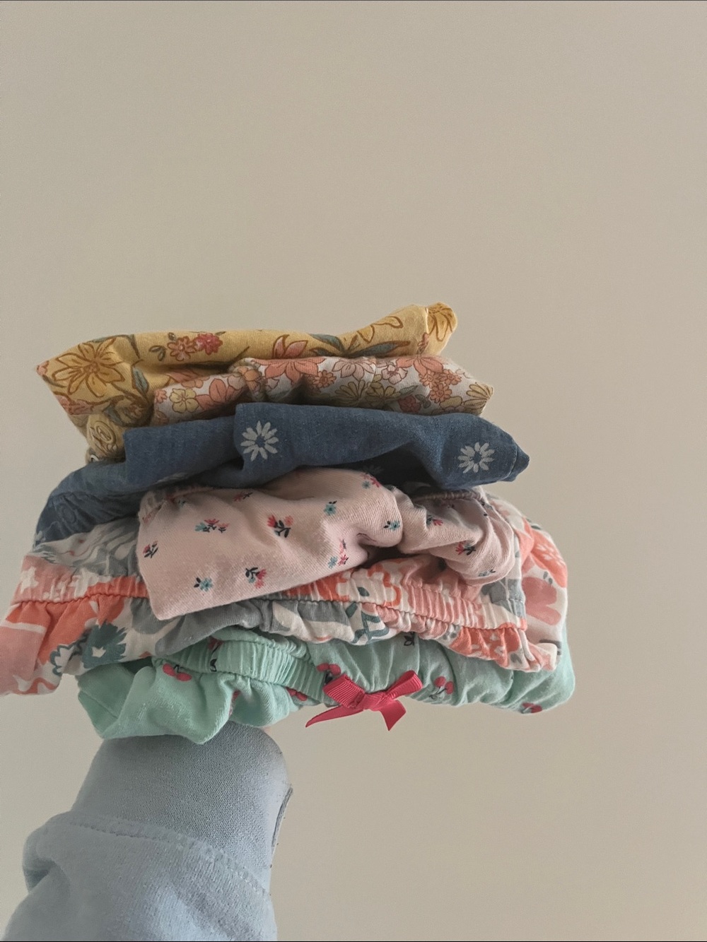 Baby Girls Floral Romper Lot - Mint, Coral, Yellow, Denim